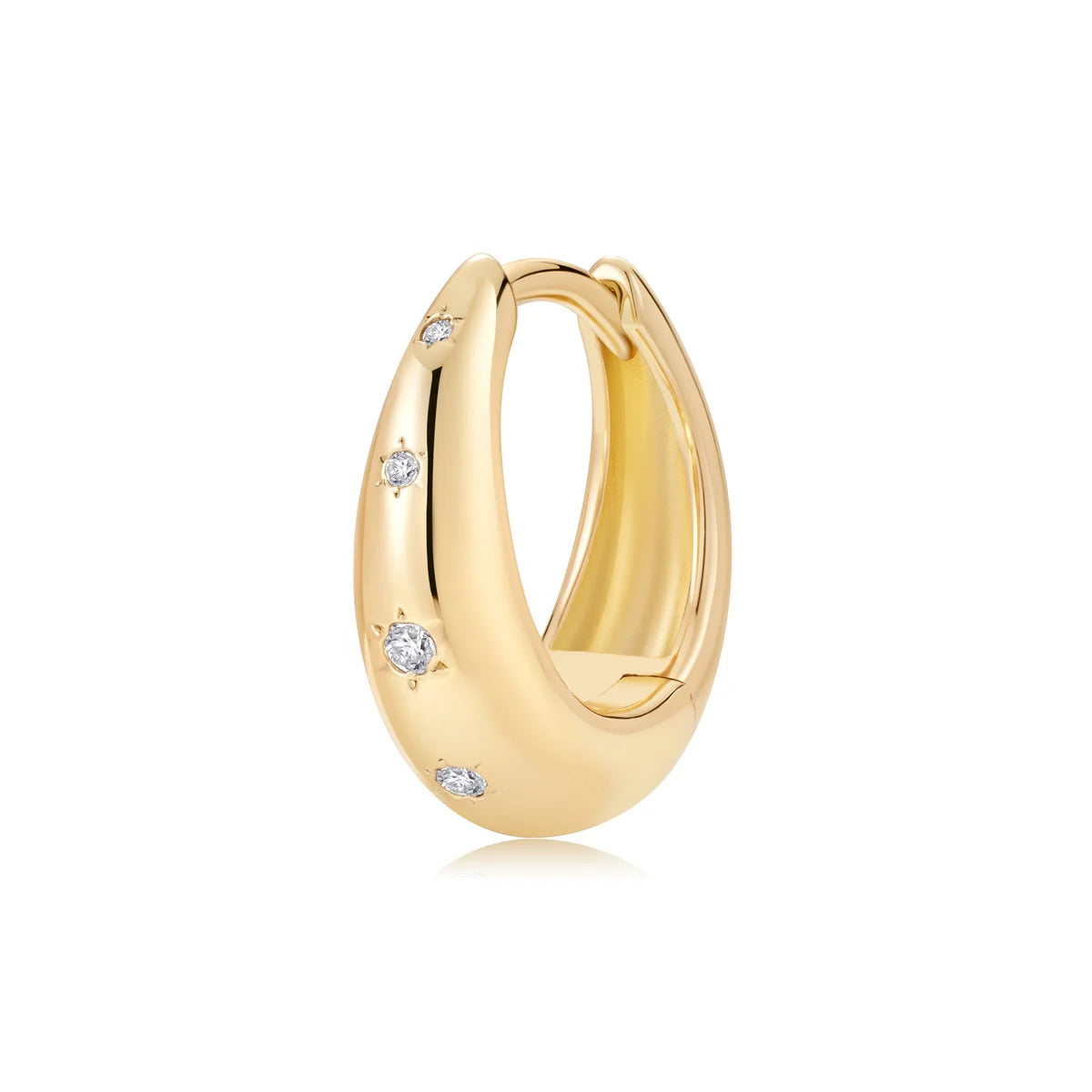 Celestial Domed Lab Grown Diamond Single Huggie Hoop