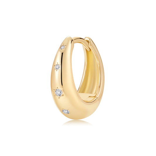 Celestial Domed Lab Grown Diamond Single Huggie Hoop