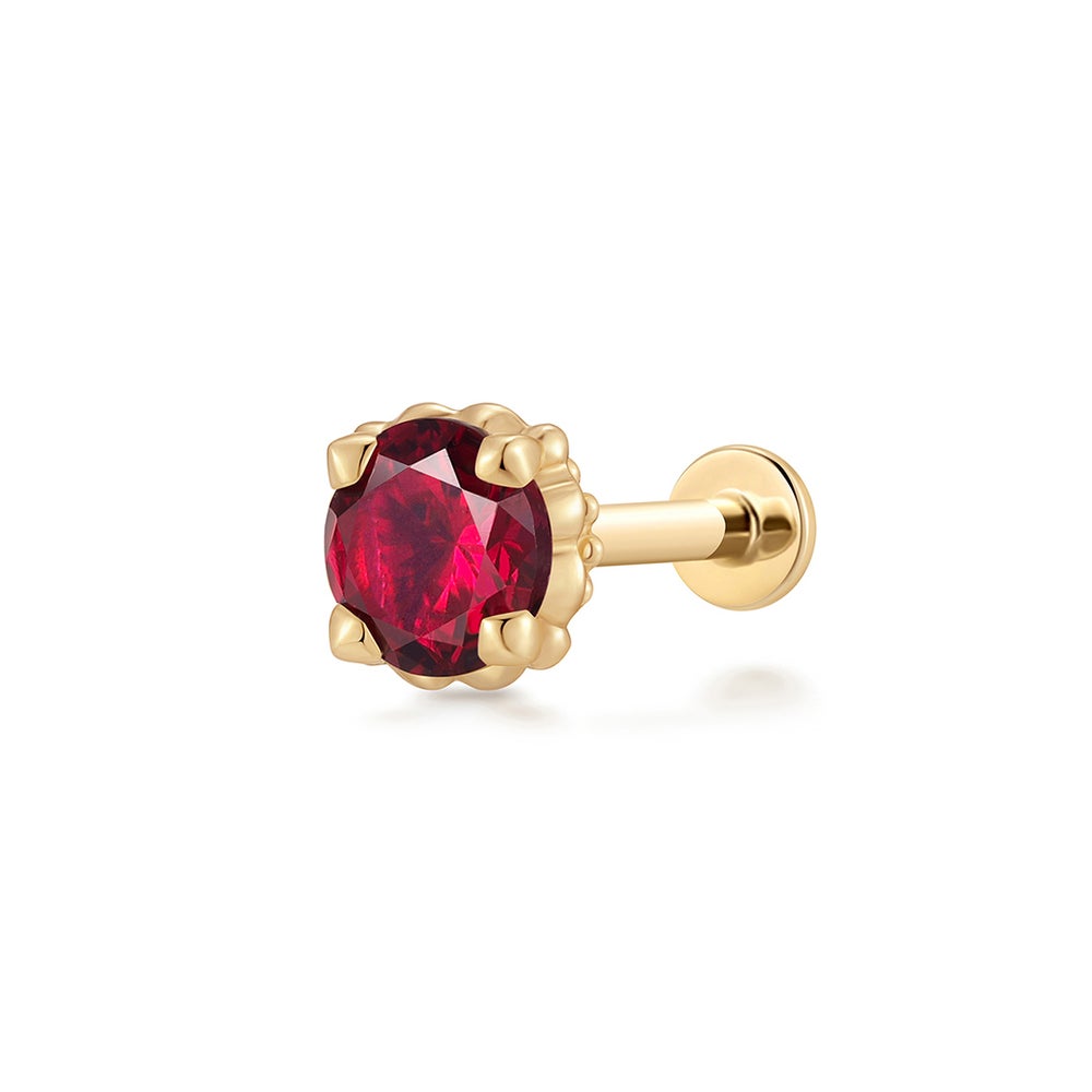 CHARLI | Lab-Grown Ruby Threaded Flatback
