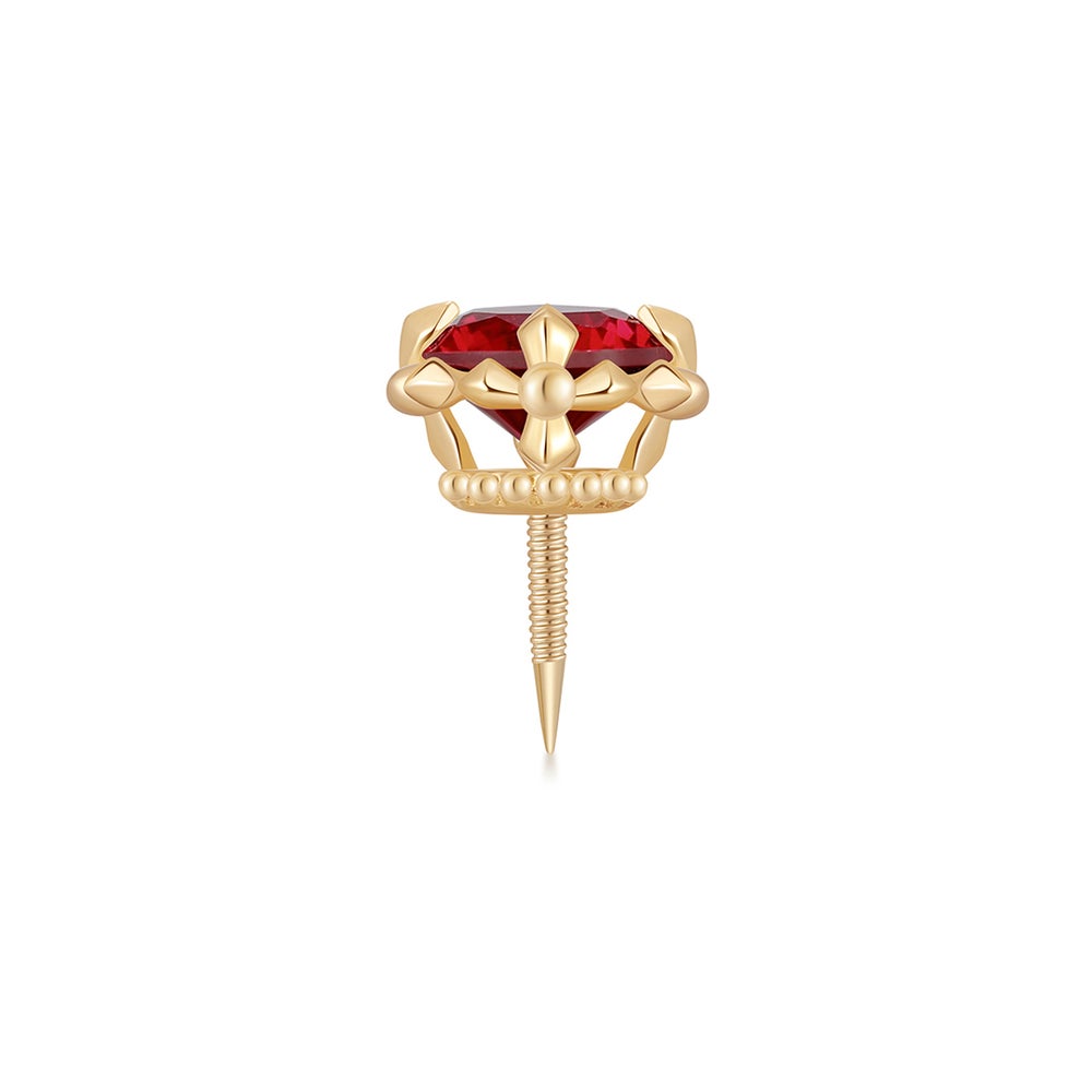 CHARLI | Lab-Grown Ruby Threaded Flatback