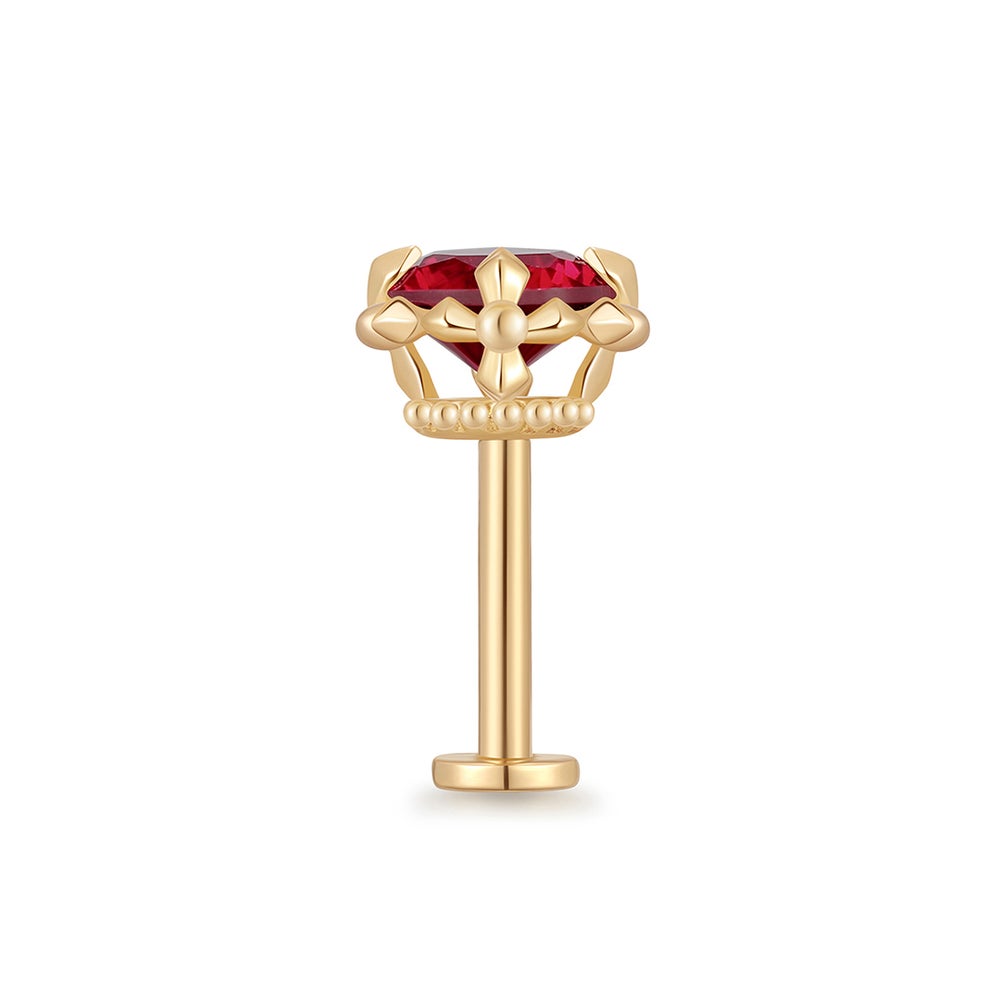 CHARLI | Lab-Grown Ruby Threaded Flatback