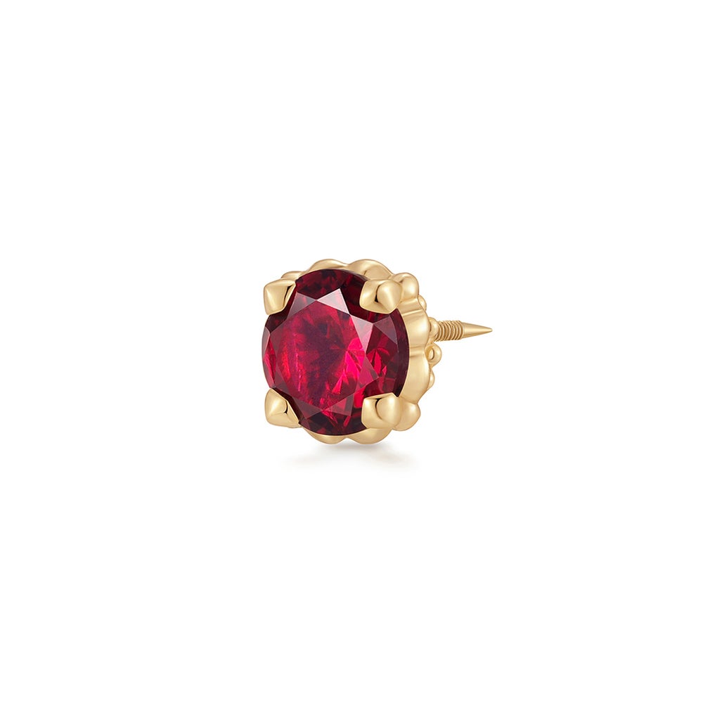 CHARLI | Lab-Grown Ruby Threaded Flatback