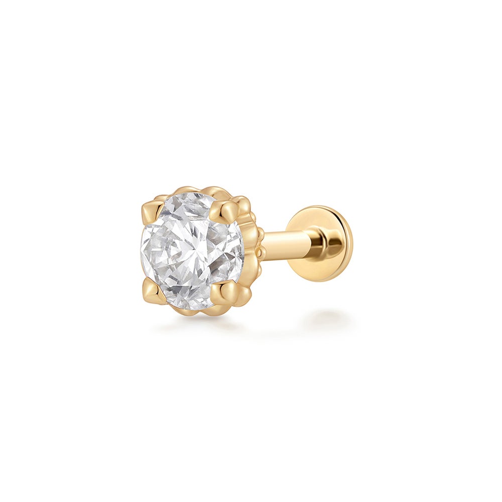 REMY | 5.5mm Lab-Grown Diamond Accented Threaded Flatback