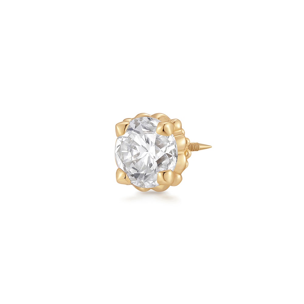REMY | 5.5mm Lab-Grown Diamond Accented Threaded Flatback