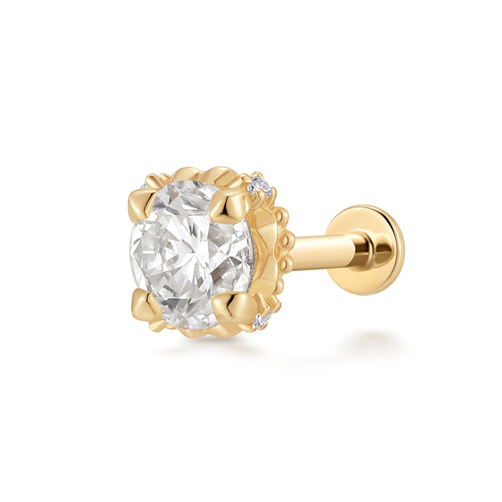 REMY | 7mm Lab-Grown Diamond Accented Threaded Flatback