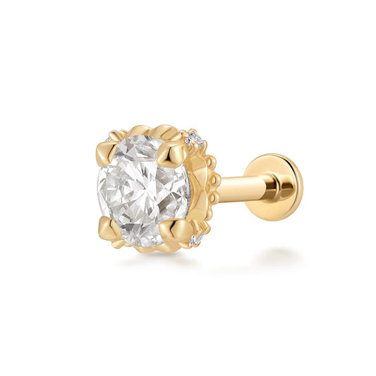 REMY | 7mm Lab-Grown Diamond Accented Threaded Flatback