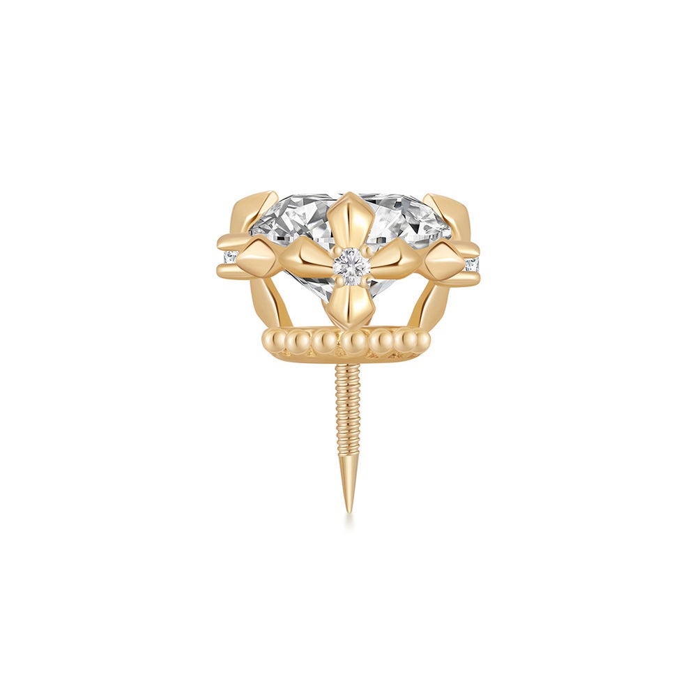 REMY | 7mm Lab-Grown Diamond Accented Threaded Flatback