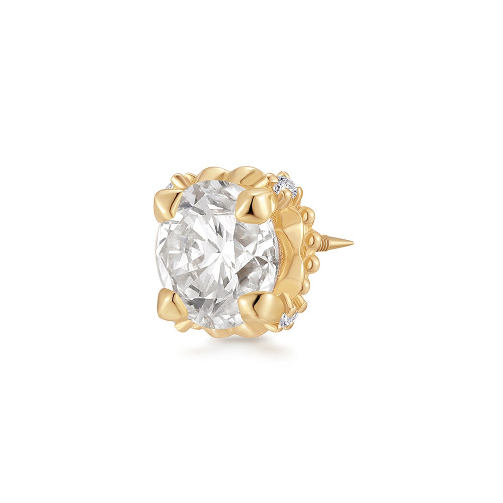 REMY | 7mm Lab-Grown Diamond Accented Threaded Flatback