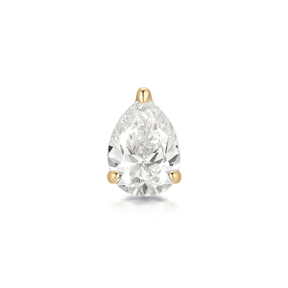 IGGY | Pear Lab Grown Diamond Threadless Flatback Earring