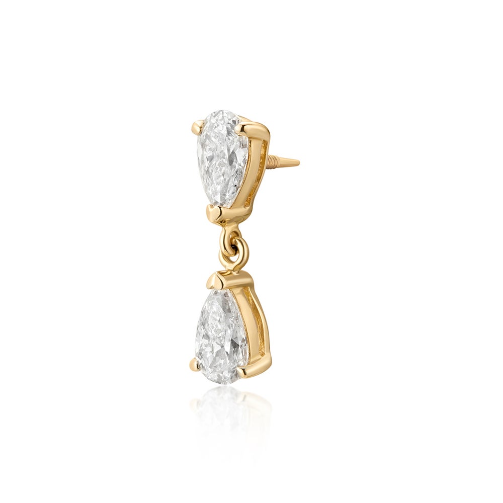 HERMIONE | Double Pear Lab-Grown Diamond Threaded Flatback