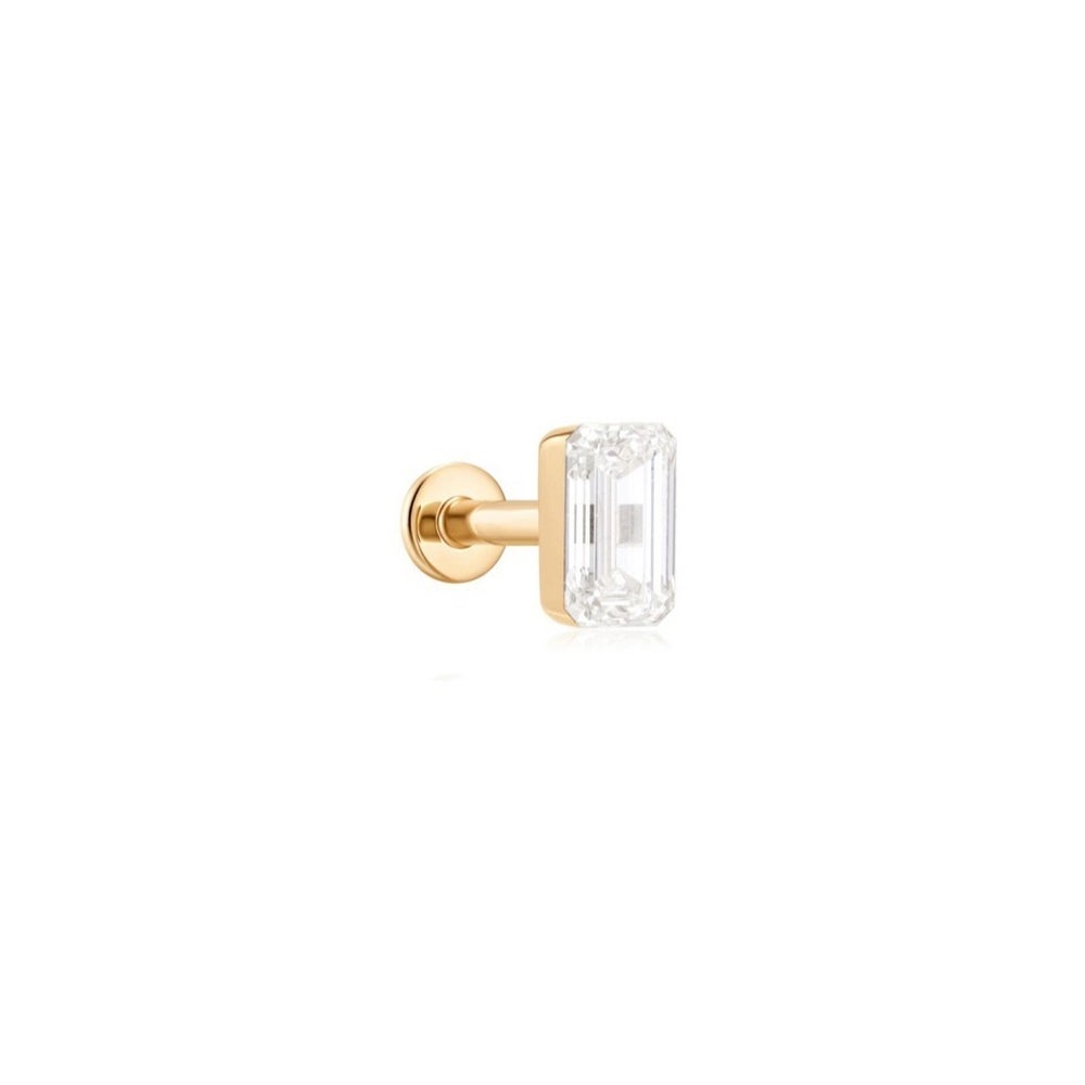 Baguette Lab Grown Diamond Flatback Stud