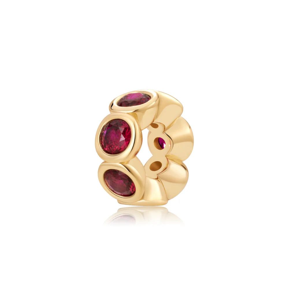 Bezel-Set Lab Grown Ruby Bangle Charm