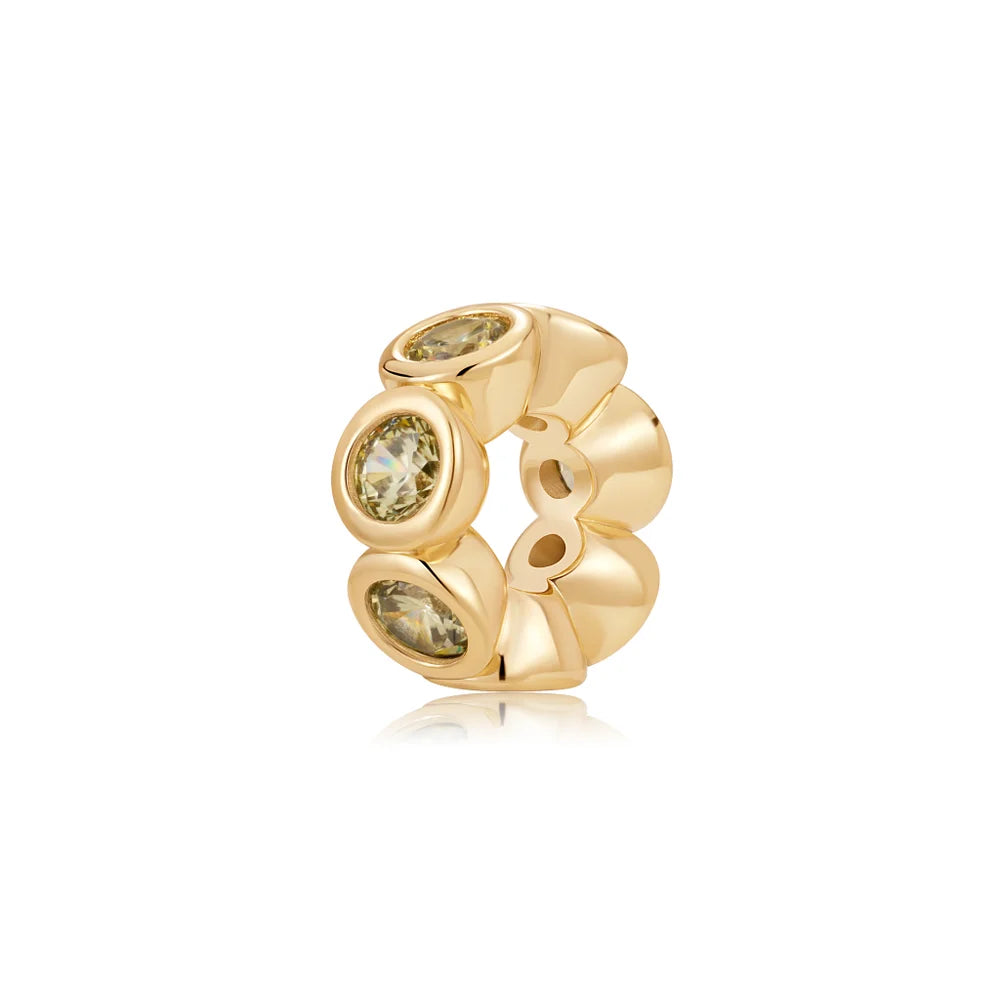 Bezel-Set Peridot Bangle Charm