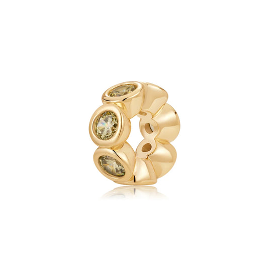 Bezel-Set Peridot Bangle Charm