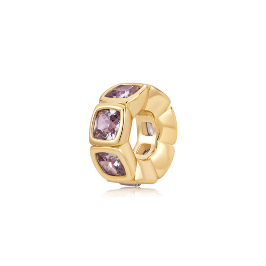 Bezel-Set Lab Grown Purple Sapphire Bangle Charm