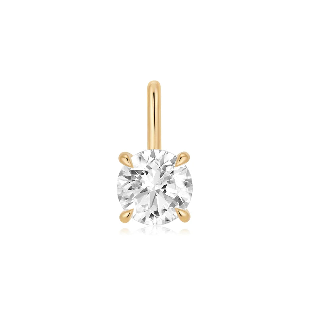 Round Lab Grown Diamond Necklace Charm