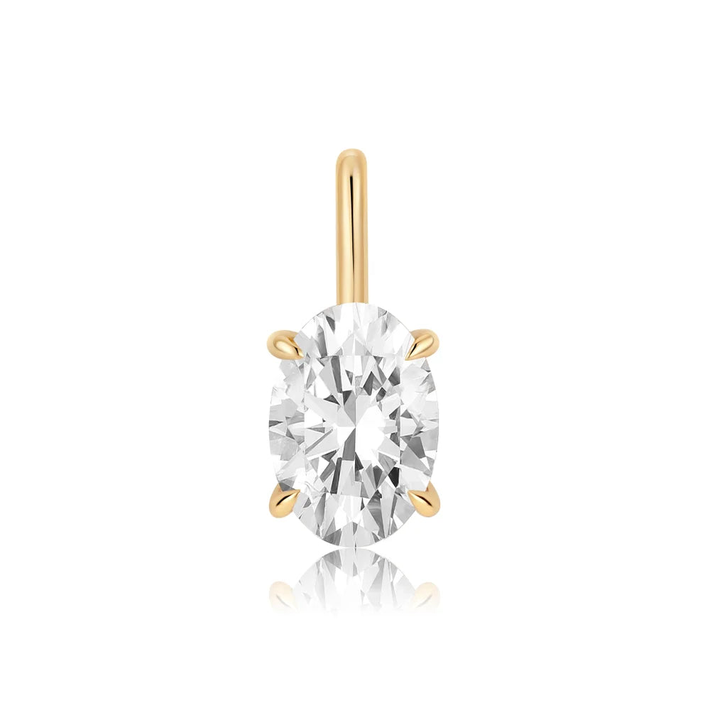 Oval Lab Grown Diamond Necklace Charm