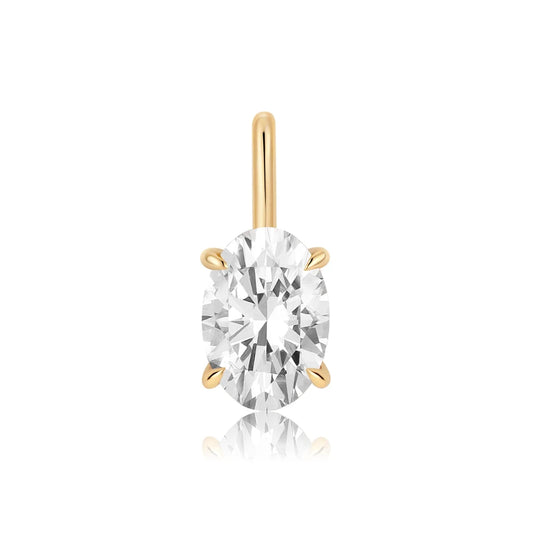 Oval Lab Grown Diamond Necklace Charm
