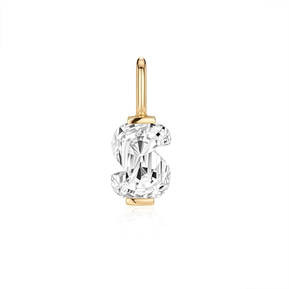 Letter Lab Grown Diamond Necklace Charm