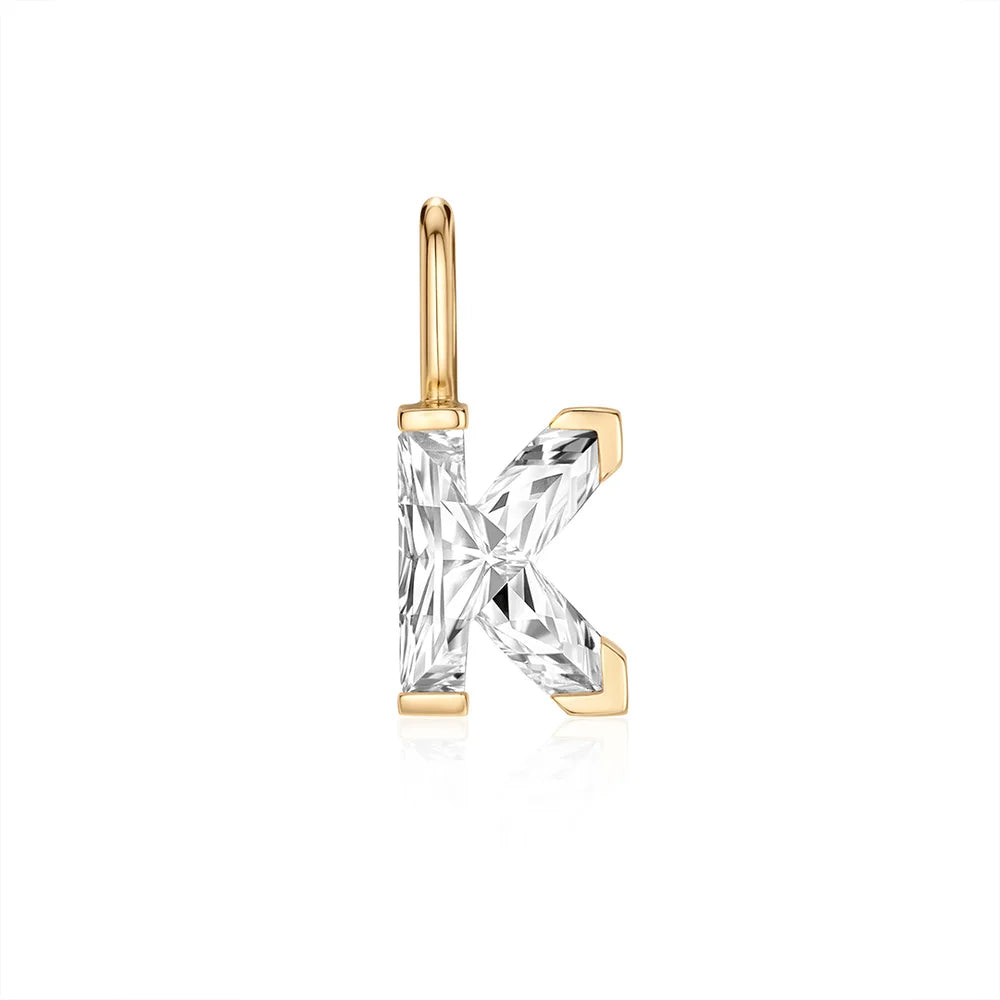 Letter Lab Grown Diamond Necklace Charm