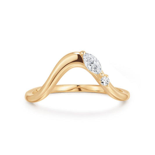 Curved Lab Grown Diamond Figure Ring
