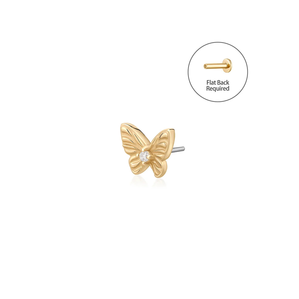 MARIPOSA | Lab Grown Diamond Accent Butterfly Threadless Top