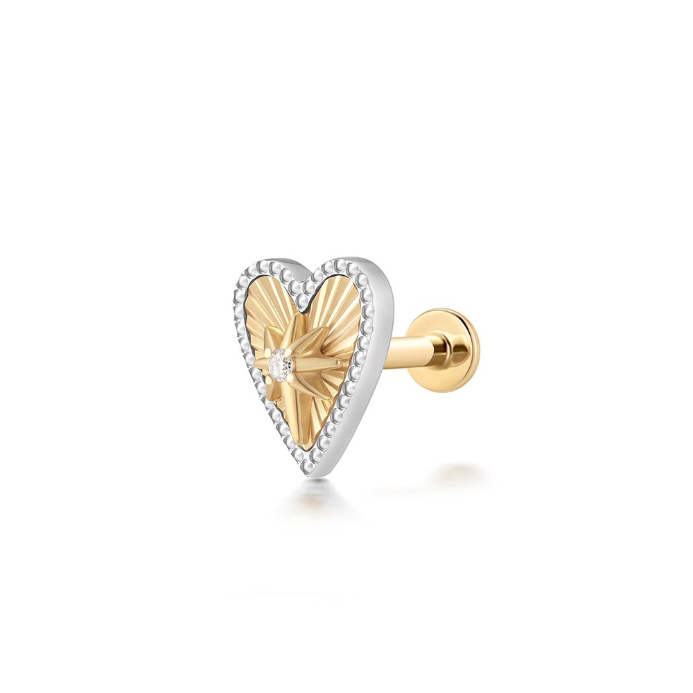 PETUNIA | Lab-Grown Diamond Fluted Heart Threaded Flatback