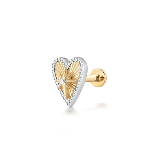 PETUNIA | Lab-Grown Diamond Fluted Heart Threaded Flatback