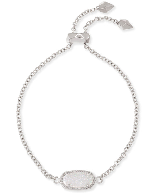 Elaina Silver Delicate Chain Bracelet in Iridescent Drusy