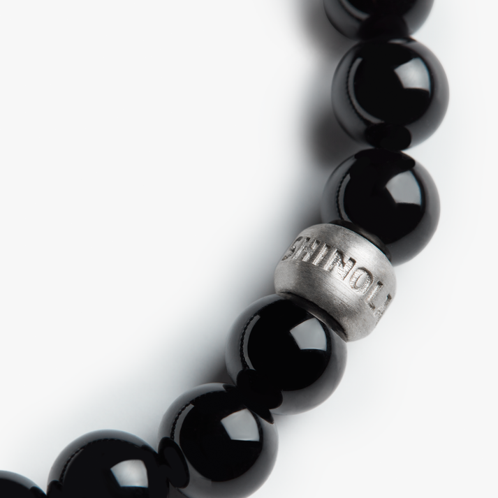 8MM BEADED ONYX BRACELET | .925 Sterling Silver