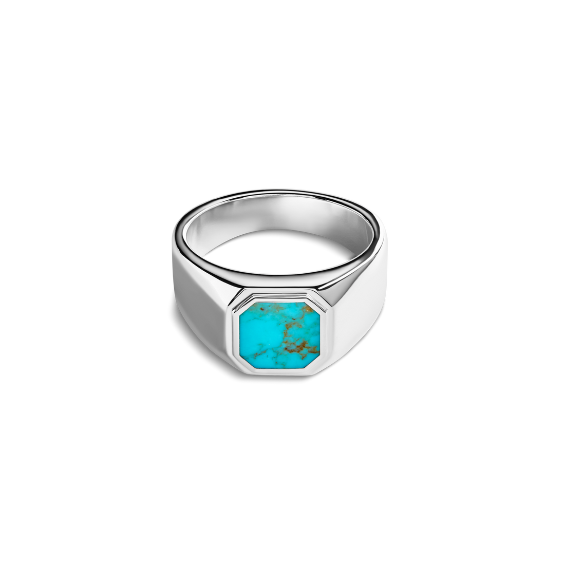 OCTAGONAL INLAY SIGNET RING TURQUOISE | .925 Sterling Silver