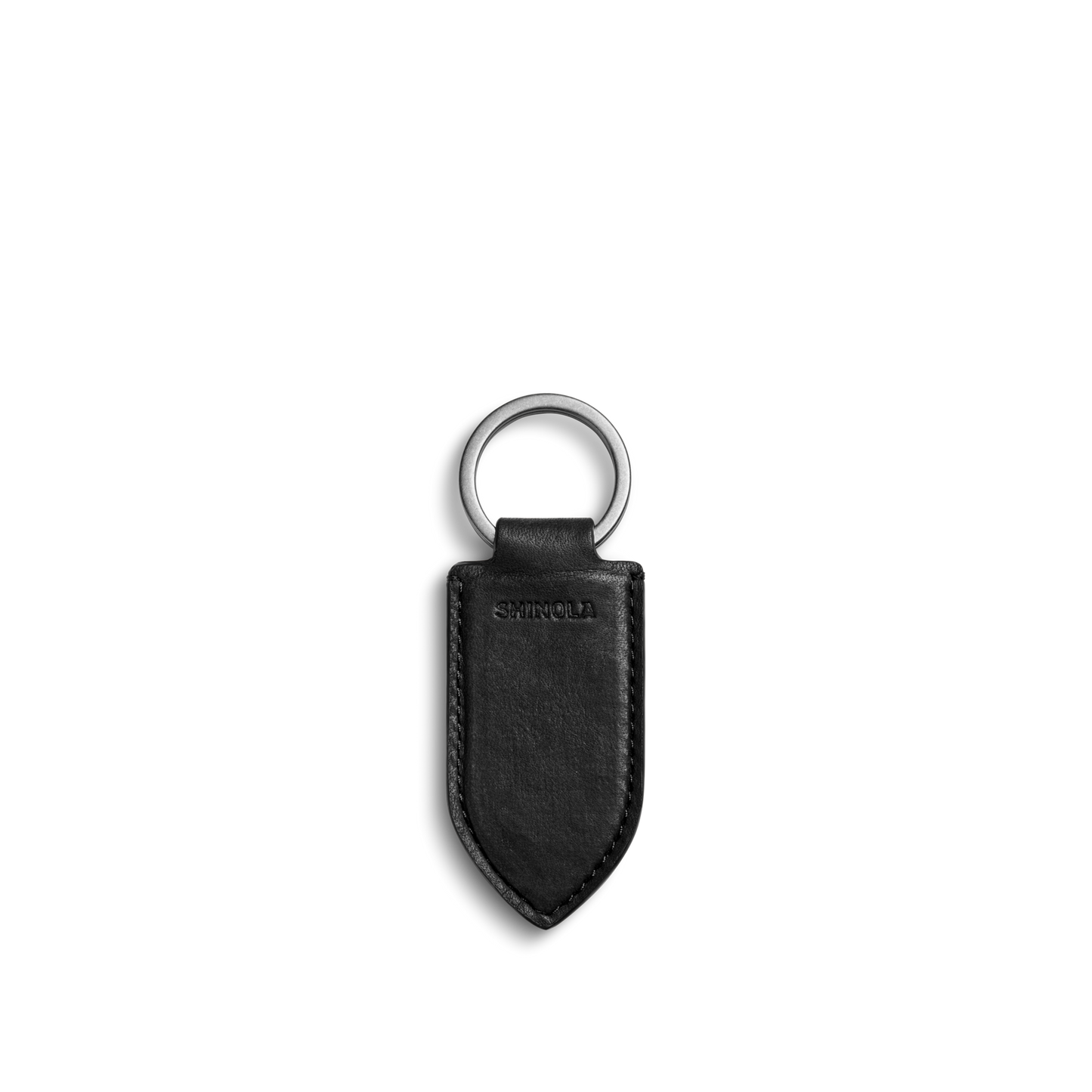 LEATHER MONOGRAM KEY FOB | Black