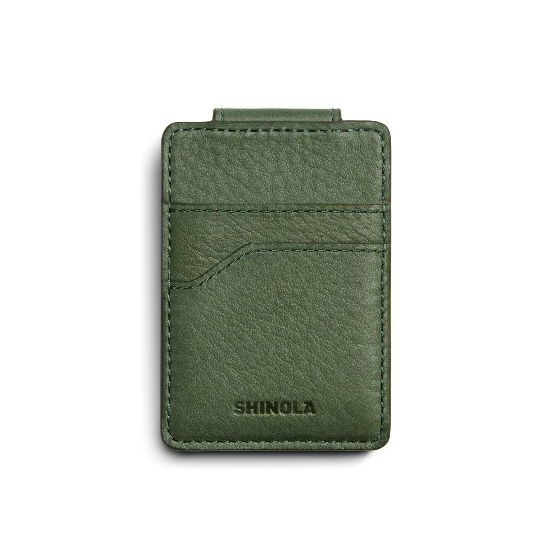 MAGNETIC MONEY CLIP CARD WALLET | Natural Grain Leather