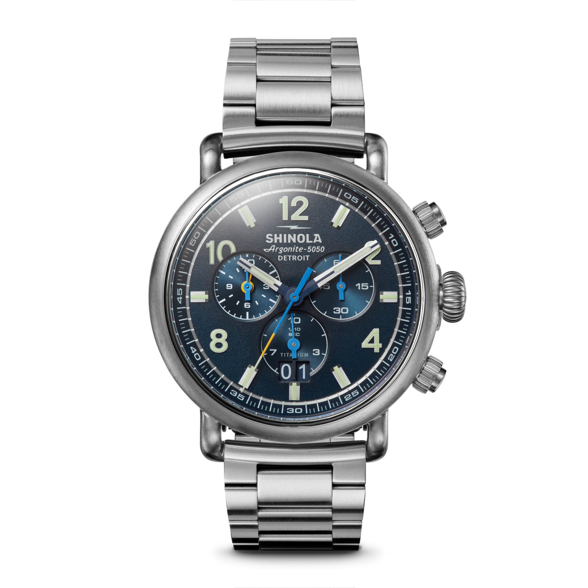 THE RUNWELL CHRONOGRAPH WEST WIND WATCH GIFT SET 42MM | Midnight Blue