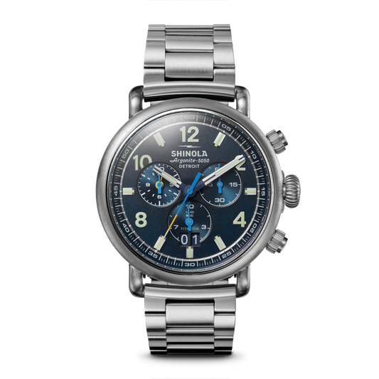 THE RUNWELL CHRONOGRAPH WEST WIND WATCH GIFT SET 42MM | Midnight Blue