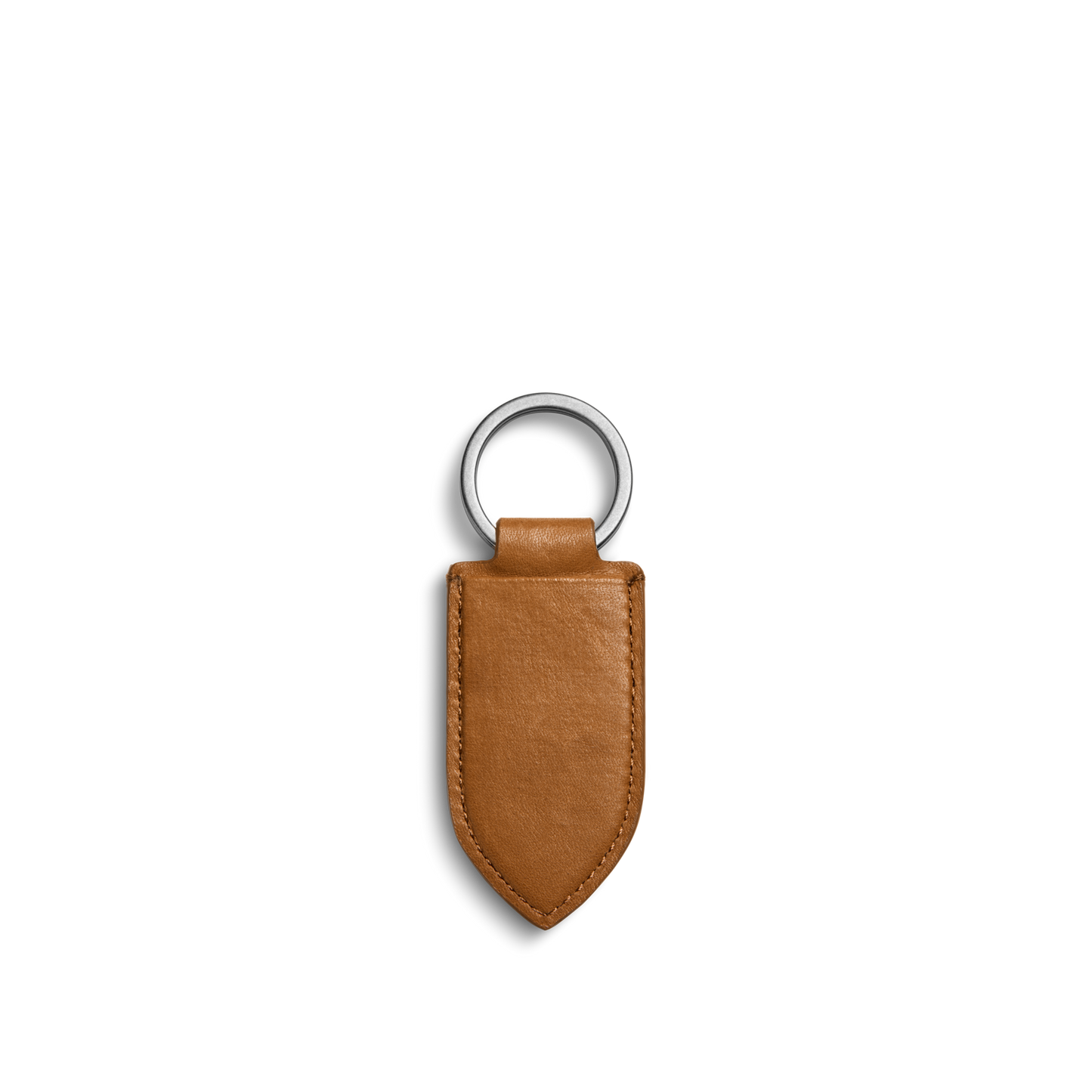 LEATHER MONOGRAM KEY FOB | Tan
