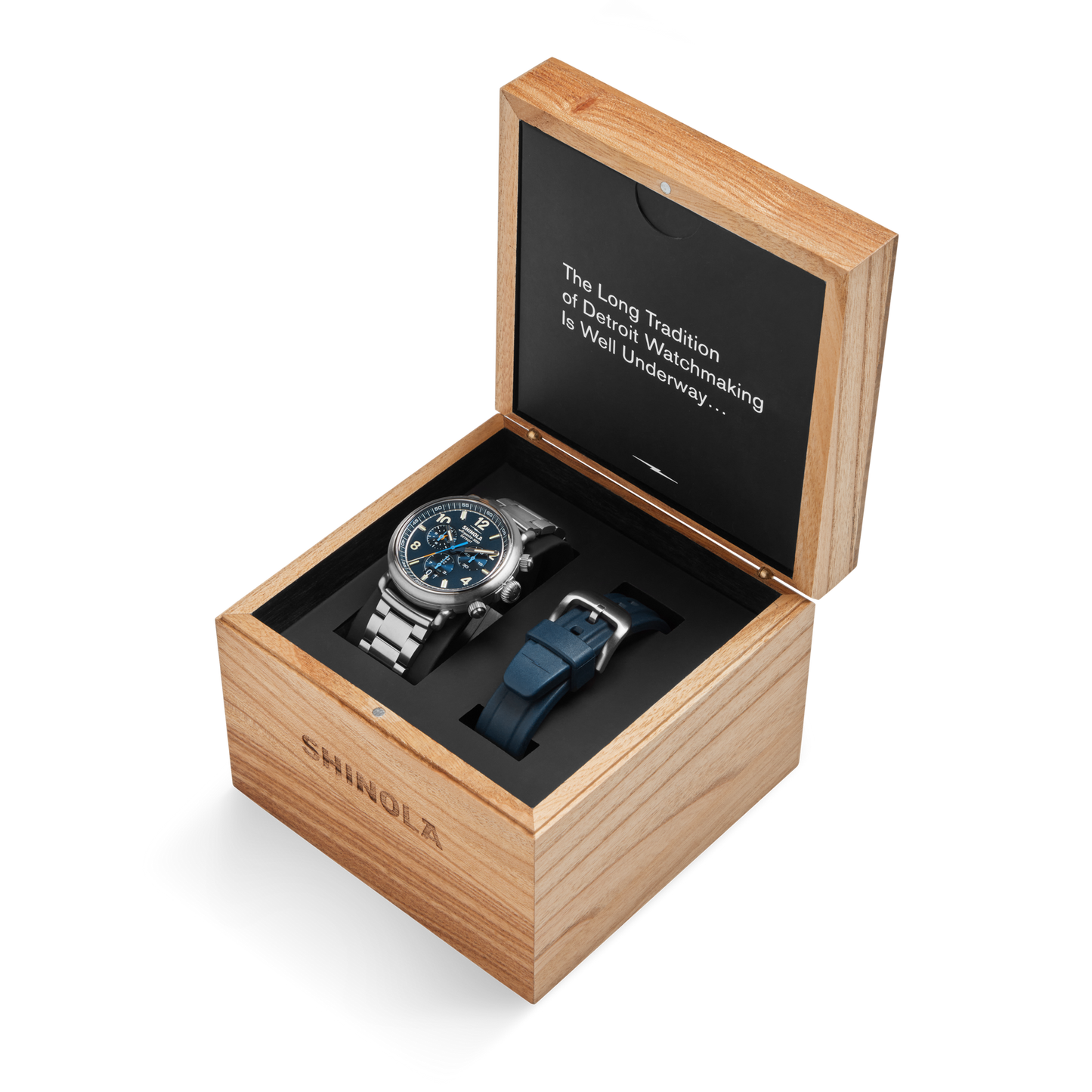 THE RUNWELL CHRONOGRAPH WEST WIND WATCH GIFT SET 42MM | Midnight Blue
