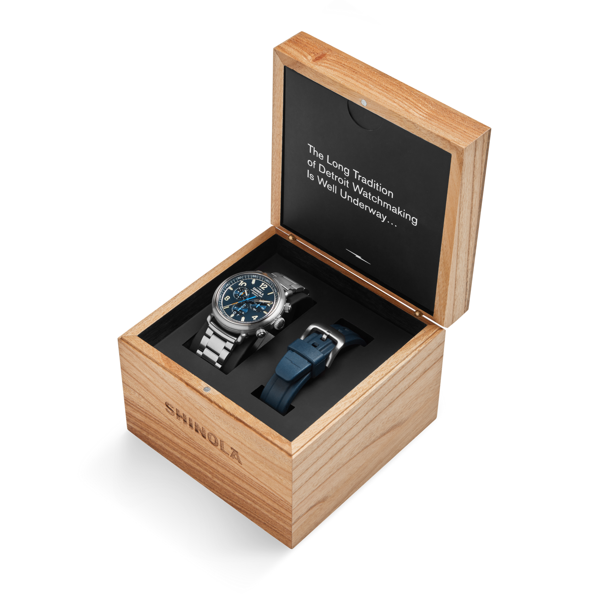 THE RUNWELL CHRONOGRAPH WEST WIND WATCH GIFT SET 42MM | Midnight Blue