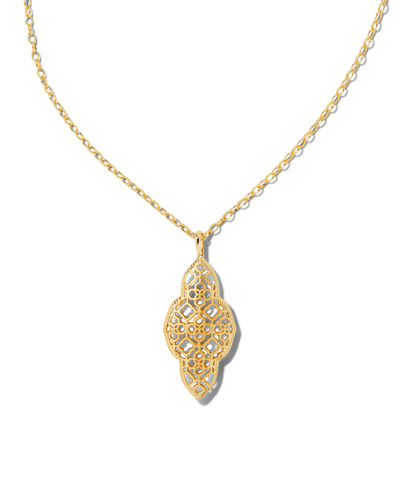Abbie Long Pendant Necklace in Gold
