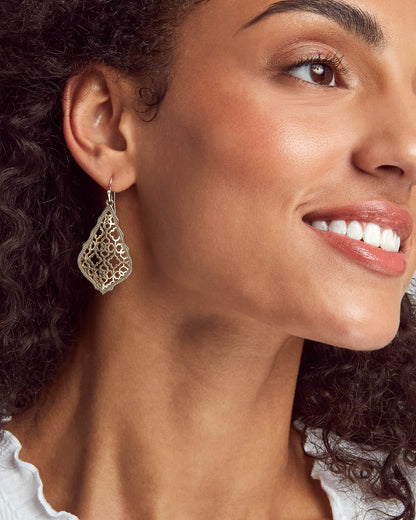 Addie Gold Drop Earrings in Gold Filigree Mix