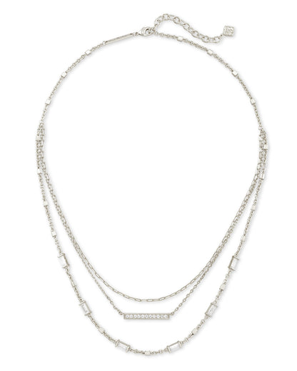 Addison Triple Strand Necklace in Silver