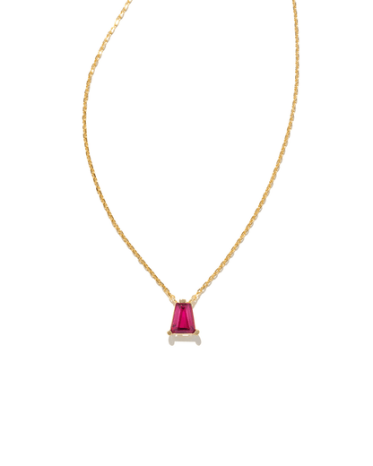 Blair Gold Pendant Necklace in Ruby Crystal