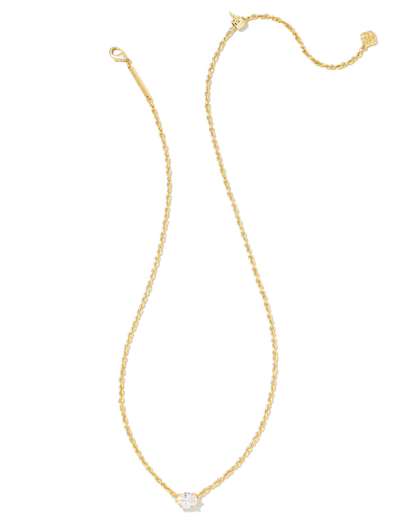 Cailin Gold Pendant Necklace in White CZ
