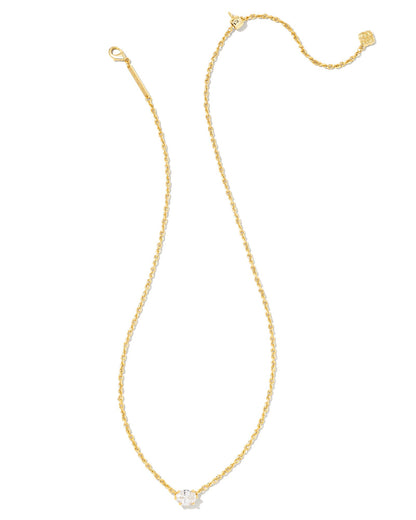 Cailin Gold Pendant Necklace in White CZ