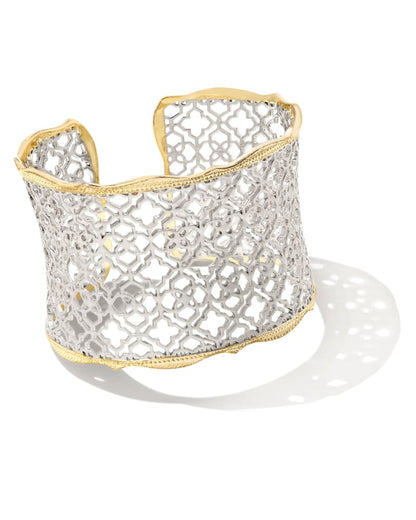 Candice Gold Cuff Bracelet in Silver Filigree Mix