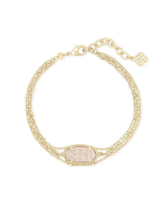 Elaina Gold Multi Strand Bracelet in Iridescent Drusy