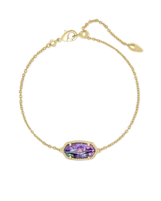 Elaina Gold Delicate Chain Bracelet in Lilac Abalone