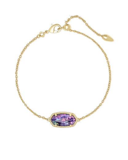 Elaina Gold Delicate Chain Bracelet in Lilac Abalone