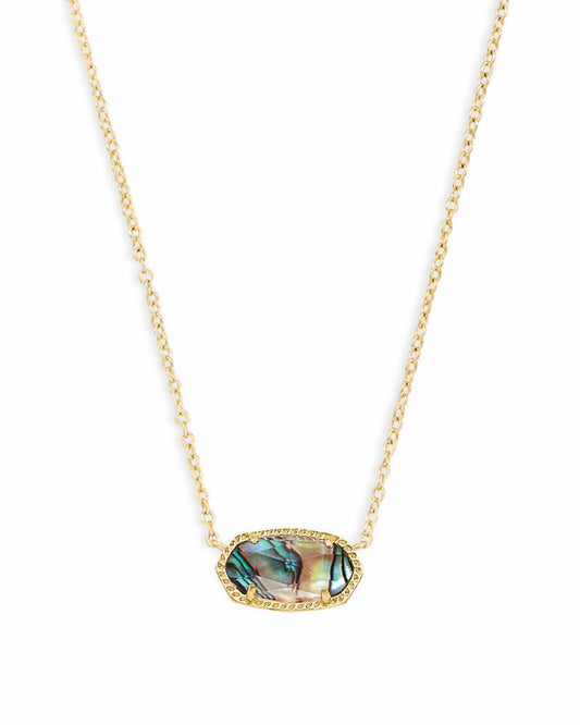 Elisa Gold Pendant Necklace in Abalone Shell