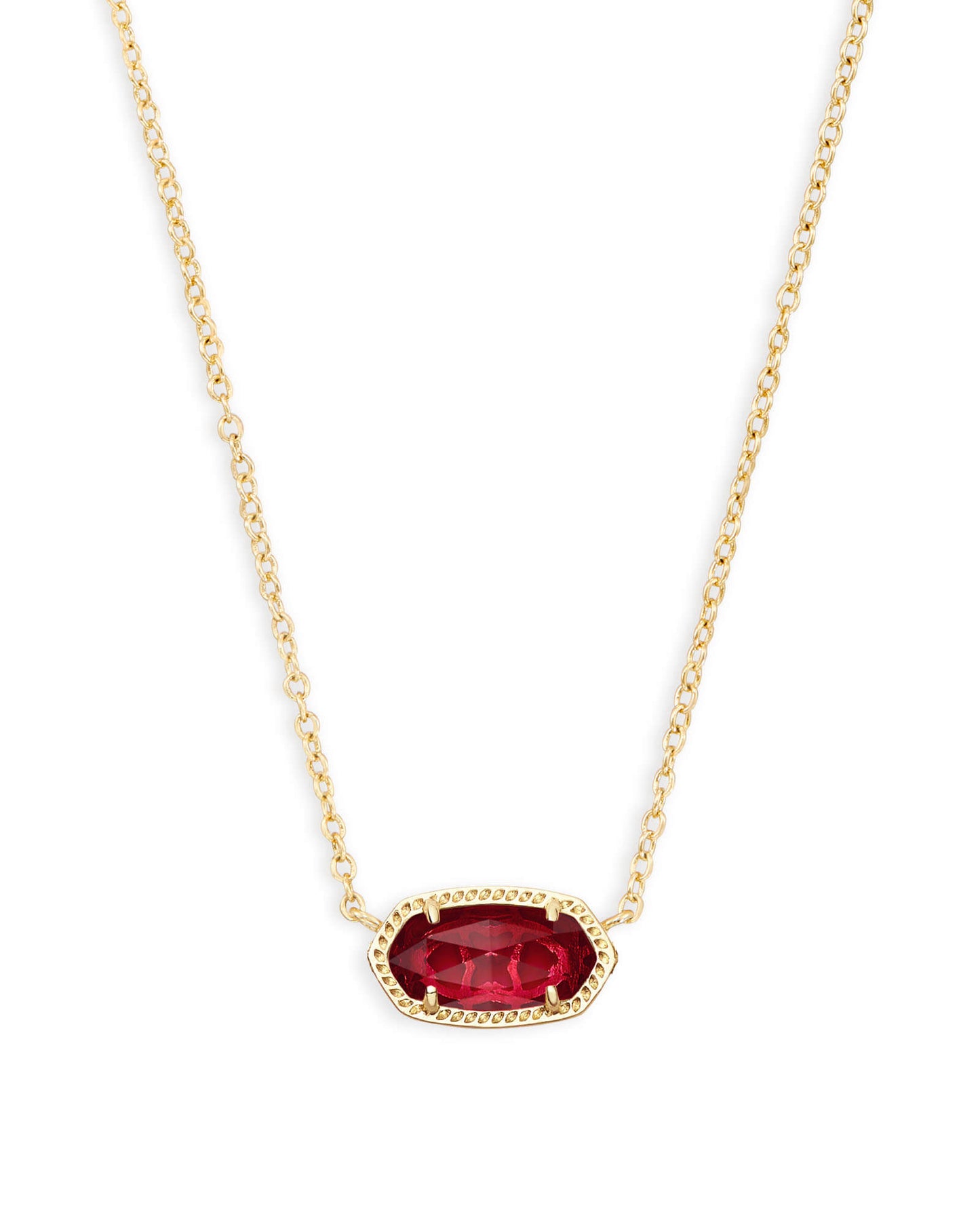 Elisa Gold Pendant Necklace in Berry Glass